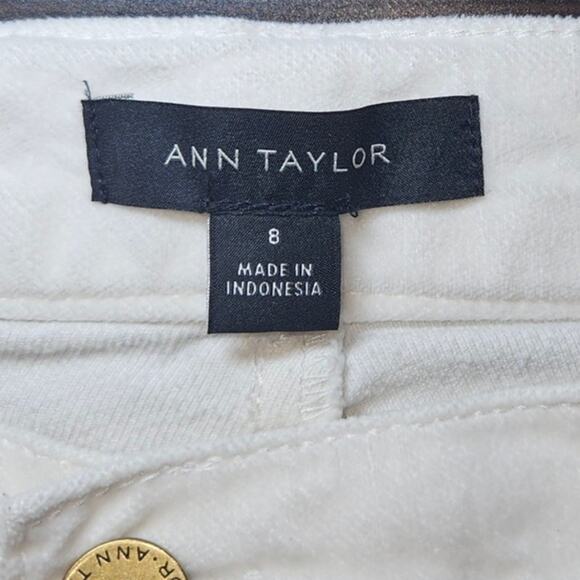 Ann Taylor White Bootcut Stretch Pants Size 8 Soft Microfiber-Feel Texture Boho - Picture 4 of 10